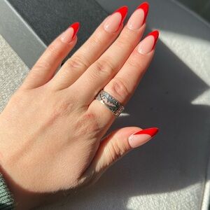 Men's sterling silver adjustable grin ring